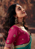 Rama Green Designer Silk Saree With Embroidered Blouse
