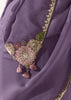 Paisley Purple Designer Organza Tissue Silk Saree