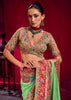 Jasmine Green Woven Cotton Kashmiri Jamewar Saree