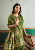 Medium Green Woven Tussar Silk Saree