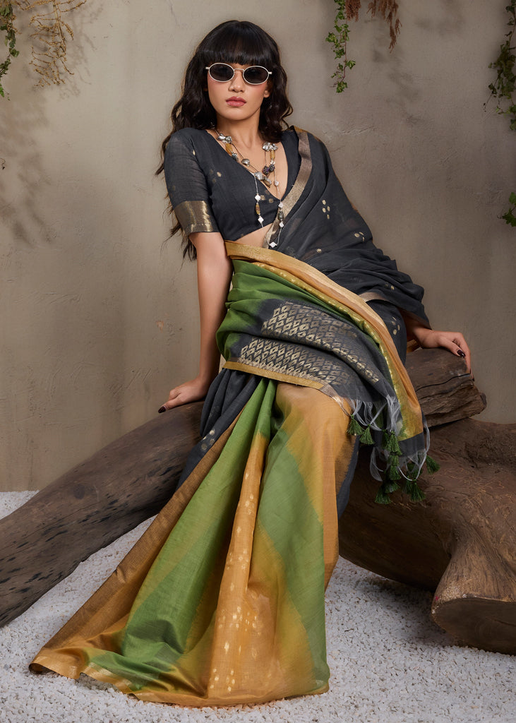 Multicolor Woven Cotton Silk Saree