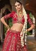 Scarlet Red Heavy Embroidered Designer Lehenga