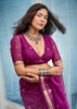 Wine Purple Woven Cotton Silk Saree