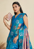 Deep Aqua Blue Woven Bronze Zari Paithani Silk Saree