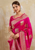 Princess Pink Woven Banarasi Silk Saree