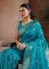 Horizon Blue Woven Banarasi Silk Saree