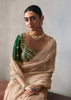 Golden Beige Embroidered Silk Saree With Heavy Blouse