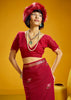 Festive Red Woven Munga Cotton Silk Saree