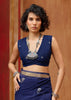 Midnight Blue Woven Cotton Silk Saree