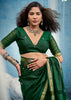Hunter Green Woven Cotton Silk Saree