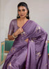 Paisley Purple Woven Satin Silk Saree