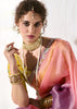 Purple And Pink Designer Organza Tissue Silk Saree