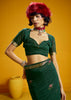 Dark Green Woven Munga Cotton Silk Saree