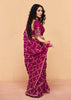 Sangria Red Embroidered Designer Tissue Saree