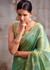 Sea Green Woven Tissue Silk Saree