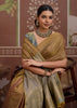 Mustard Gold Woven Tussar Silk Saree