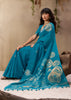 Swedish Blue Woven Soft Silk Saree