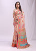Off White Woven Linen Cotton Saree