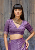 Lavender Purple Woven Banarasi Satin Silk Saree