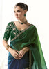 Jungle Green Designer Organza Tissue Silk Saree