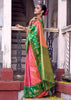 Peach Pink Woven Banarasi Silk Saree