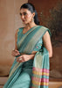 Radiance Blue Woven Banarasi Silk Saree