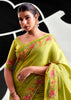 Lime Green Woven Tissue Silk Saree