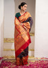 Inaya : Blue Ikat Patan Patola Banarasi Saree with Brocade Border
