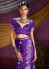 True Purple Banarasi Satin Silk Saree