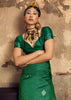 Hunter Green Woven silk saree