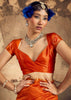 Burnt Orange Woven silk saree