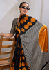 Orange Printed Satin Silk Saree
