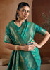 Marine Green Woven Banarasi Silk Saree
