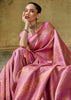 Raspberry Pink Woven Banarasi Silk Saree