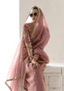 Mauve Pink Designer Organza Tissue Silk Saree