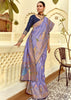 Persian Purple Woven Banarasi Designer Silk Saree With Contrast Blouse
