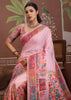 Blush Pink Woven Cotton Kashmiri Jamewar Saree