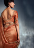 Apricot Orange Designer Silk Saree