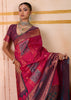 Raspberry Pink Dual Tone Bronze Zari Woven Banarasi Silk Saree