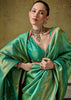 Sea Green Woven Banarasi Silk Saree