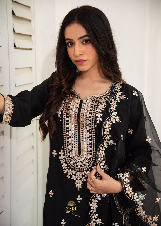 Onyx Bloom Filigree Black Suit Set (10702833418433)