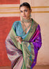 Purple Dual Tone Bronze Zari Woven Banarasi Silk Saree
