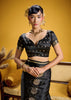 Pirate Black Banarasi Satin Silk Saree