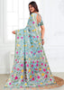 Aruba Blue Woven Linen Cotton Silk Saree