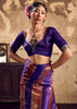 Purple And Brown Rangkat Satin Silk Saree