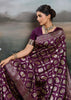 Plum Purple Woven Banarasi Silk Saree