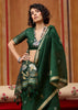 Forest Green Woven Cotton Silk Saree