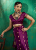 Plum Purple Woven Banarasi Satin Silk Saree