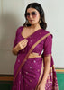 Dahlia Purple Woven Tussar Silk Saree