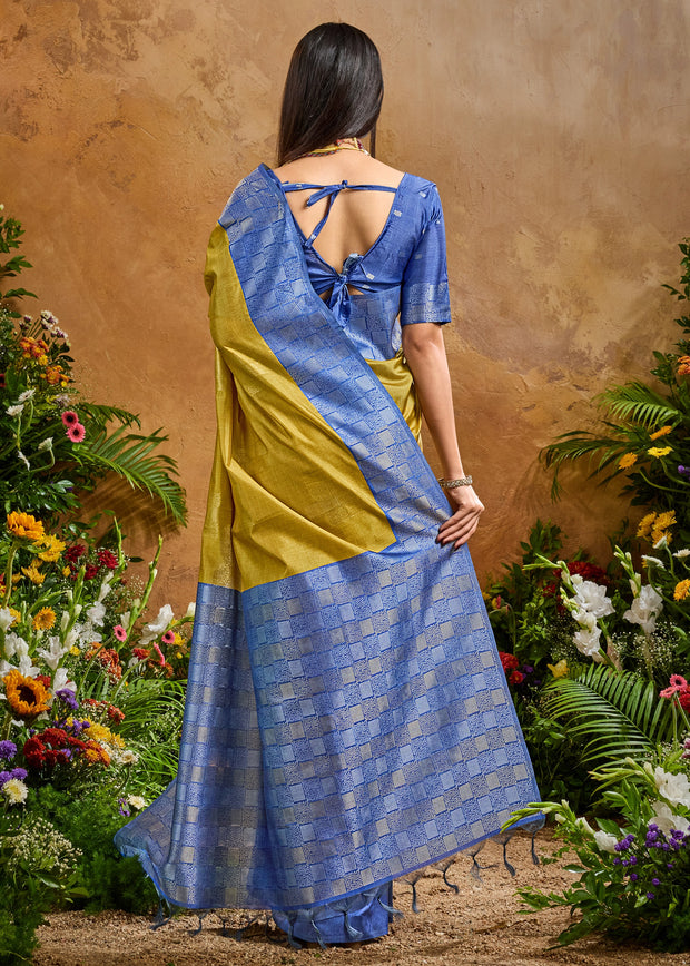 Henna Green Woven Cotton Silk Saree